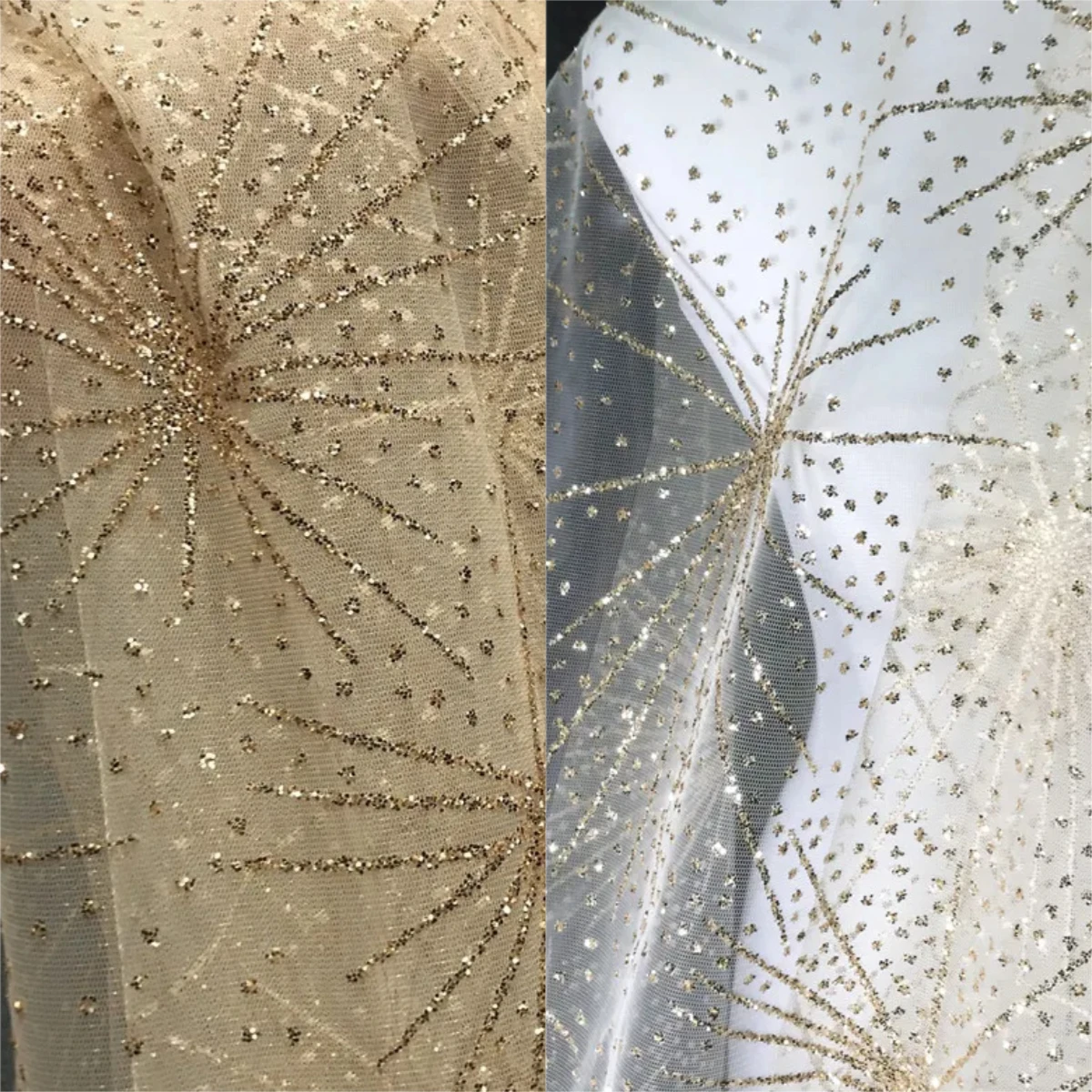 

Тиснение фольгой, сетчатая ткань с золотыми блестками, фейерверк, шитье свадебного платья и вечернего платья, ткань для выступлений на сцене
