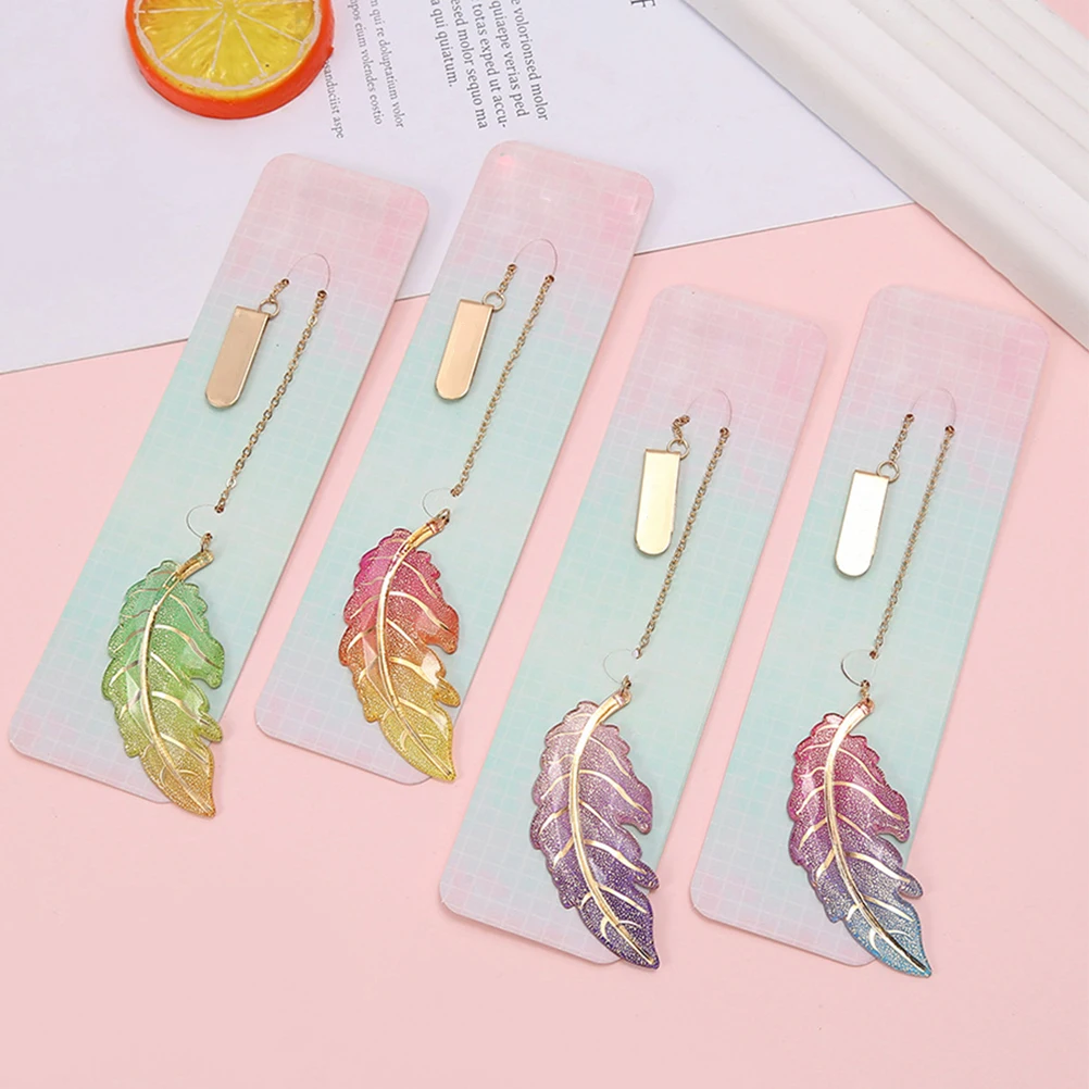 

5 Pcs Leaf Shaped Bookmarks Thin Light Safe High Grade Material Reading Gifts Decorative Adornments Practical Book Mark