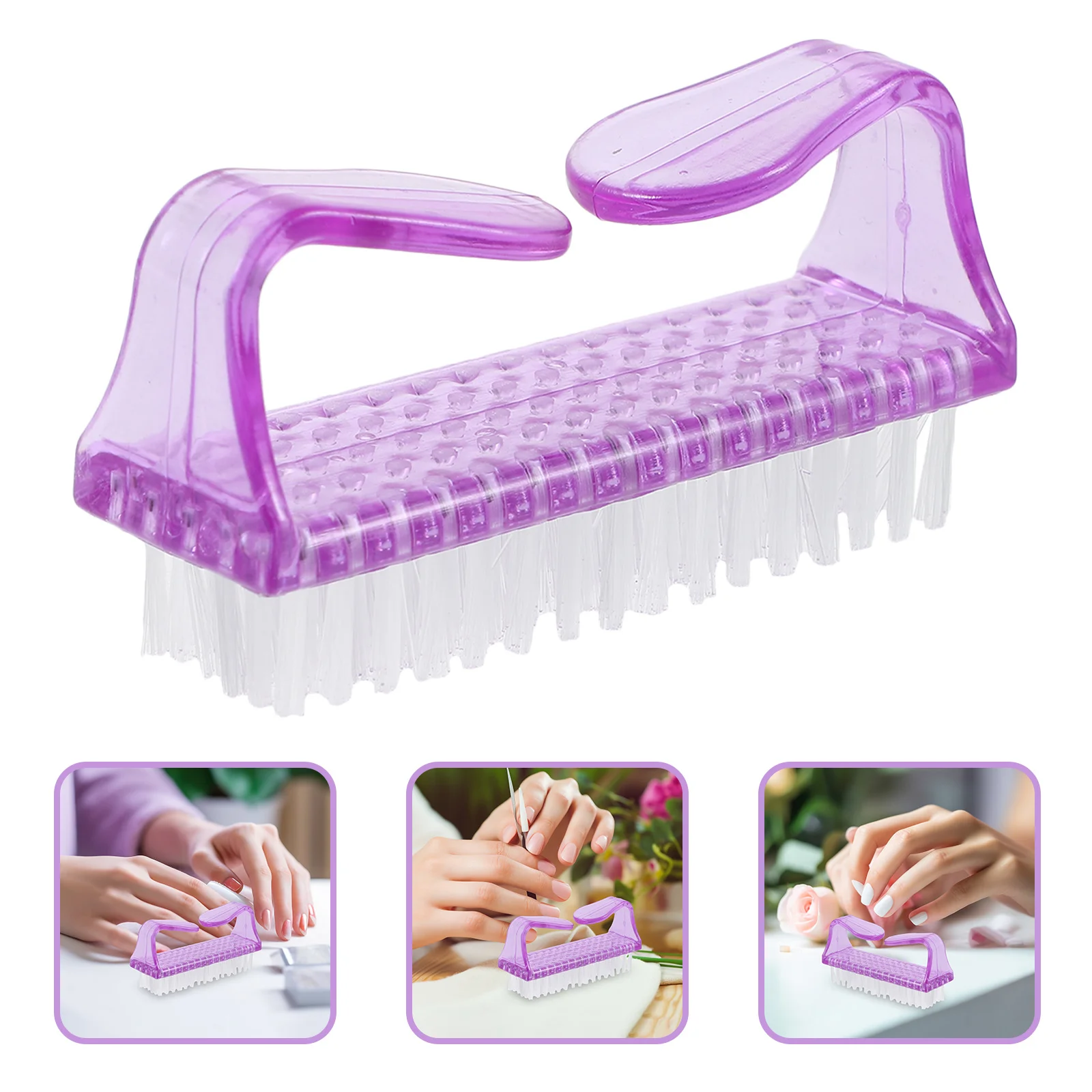 

1pc Nail Cleaning Brush Plastic Fingernail Scrub Brush For Home Manicure Dust Removal Lightweight Durable Household Nail Art