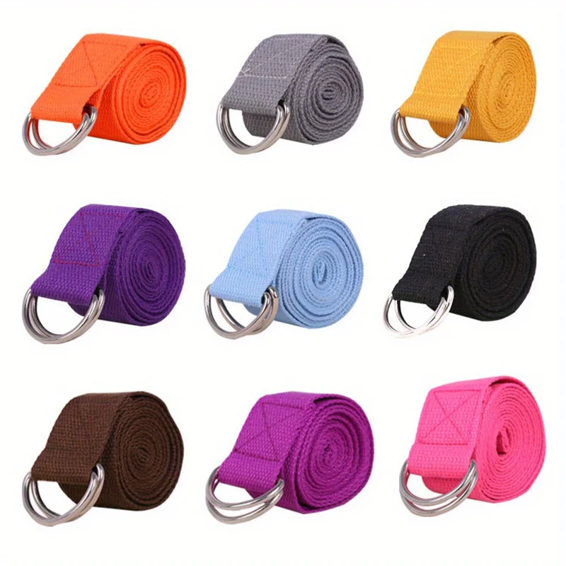 Durable Cotton Yoga Strap With Metal D Ring