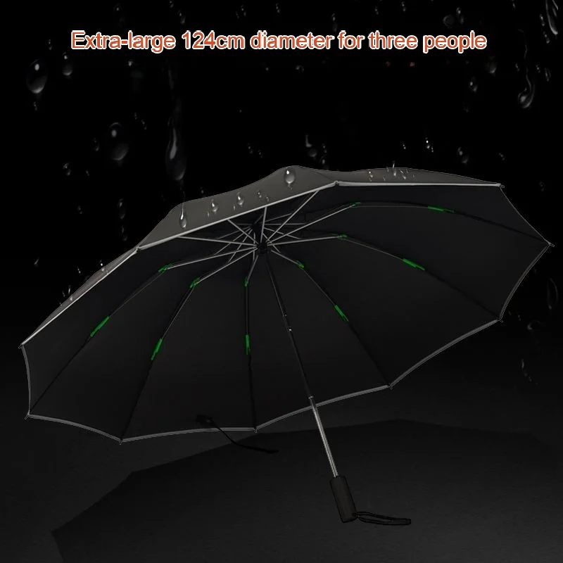 German Green Giant Fully Automatic Reverse Extra Large Folding Umbrella High-end Thickened Sunny and Rainy Dual-Use Umbrella