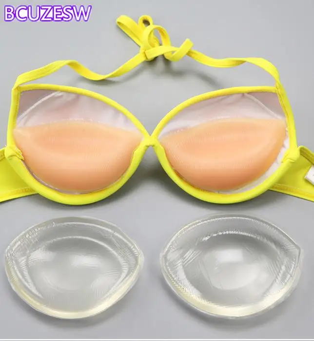 Dropship 1 para Push Up silikonowy trójkątny strój kąpielowy bikini wkładki do biustonosza wkładki do biustonosza wkładki pasty niewidoczna bielizna powiększająca piersi