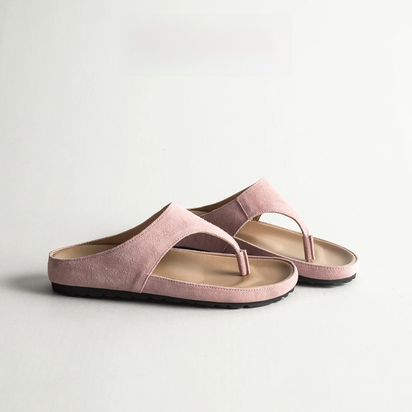 Leather Retro Thick Heel Thong Slippers Women Summer Outdoor Casual Anti-Slip Soft Bottom Beach  Slippers
