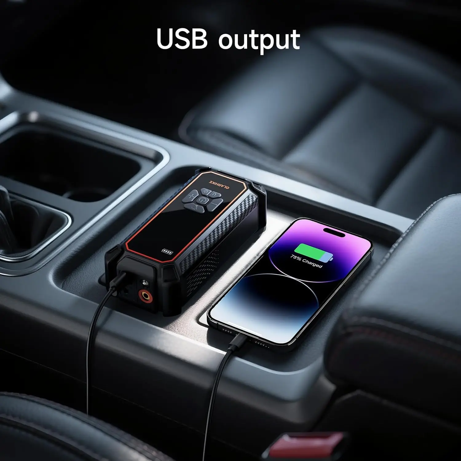 ضاغط هواء محمول لاسلكي مع مقياس رقمي، نفخ سريع لإطارات سيارات الدفع الرباعي وإضاءة LED وشحن الهاتف