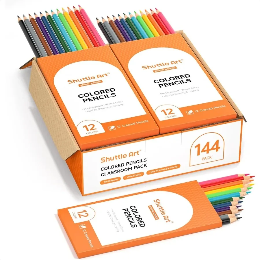 

144 PCS Colored Pencils Bulk 12 Assorted Colors Pack of 12 BreakResistant Presharpened Colored Pencils for Bulk Pack School pli