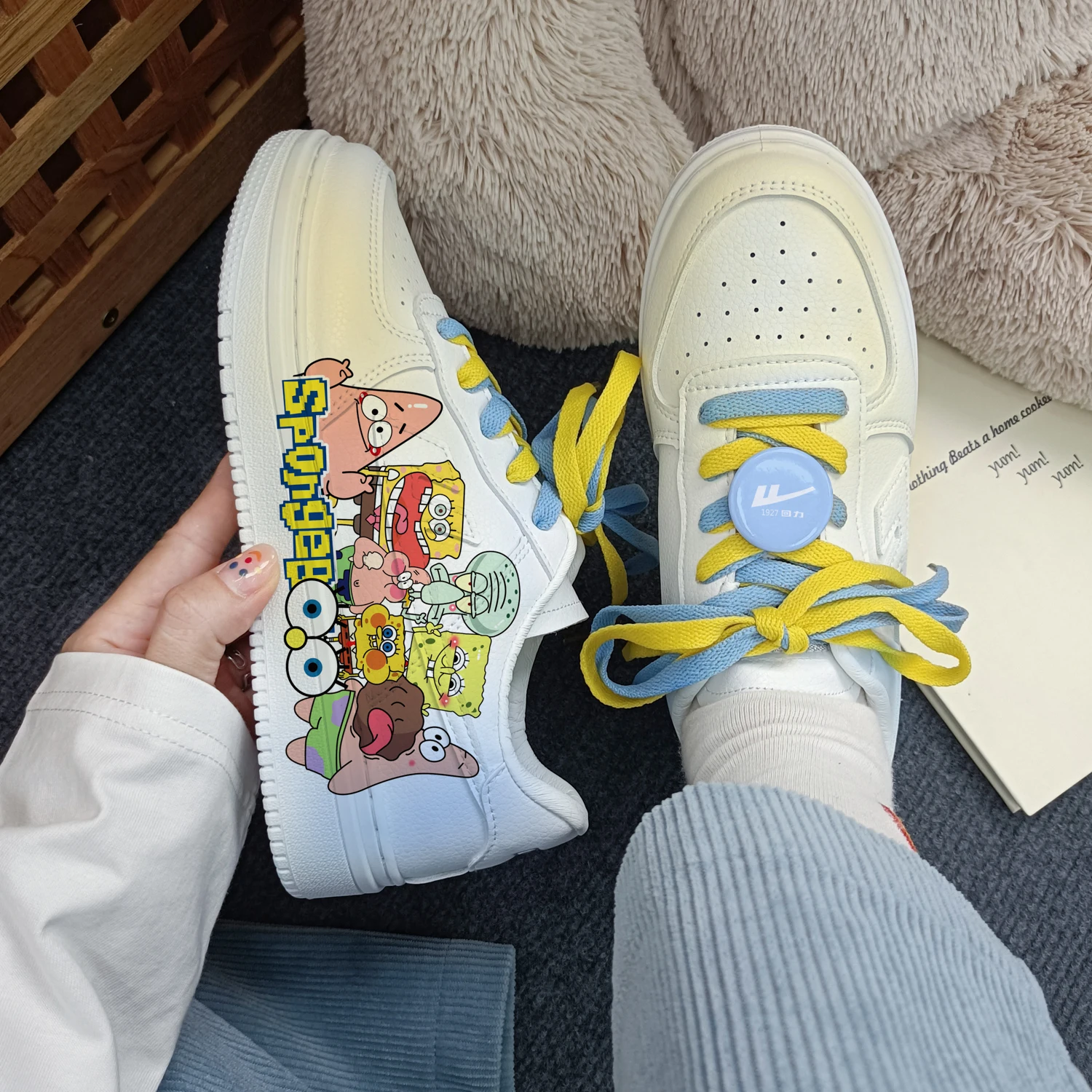 New Original cartoon SpongeBob SquarePants princess cute Casual shoes soft sports shoes for girlfriend gift EU size 35-44