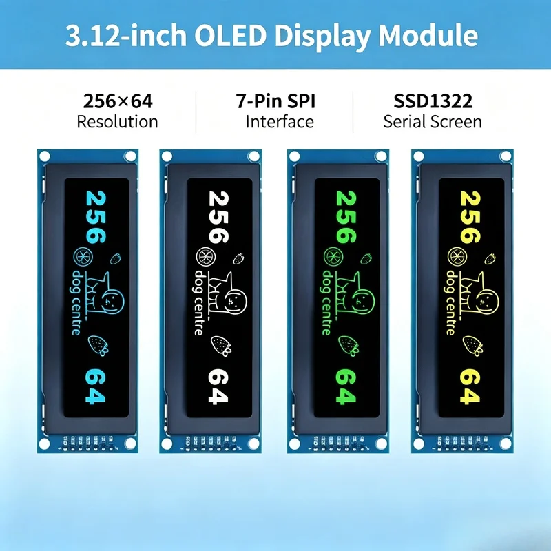Real OLED Display 3.12 256*64 25664 Graphic LCD Module Display Screen LCM Screen SSD1322 Controller Support SPI