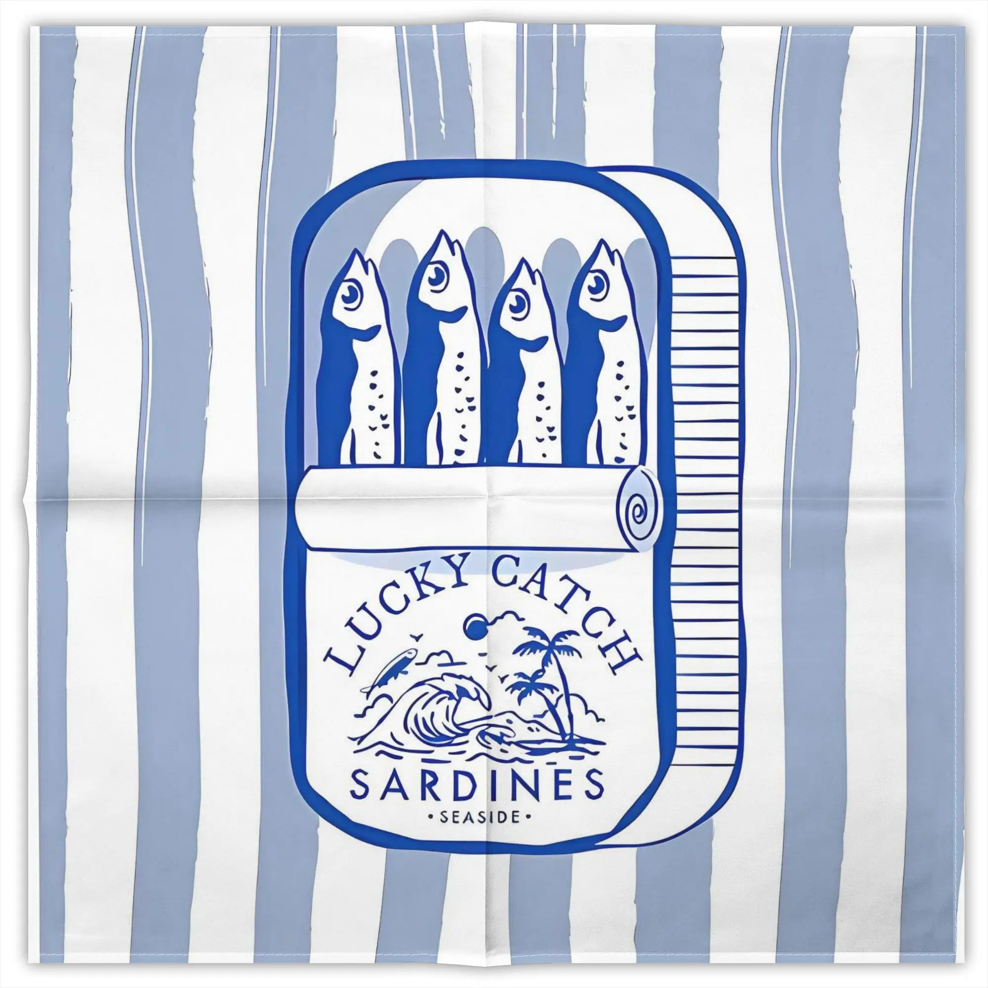 

Canned Sardines Fish Fashion Square Scarf Decorative Polyester Printed Daily