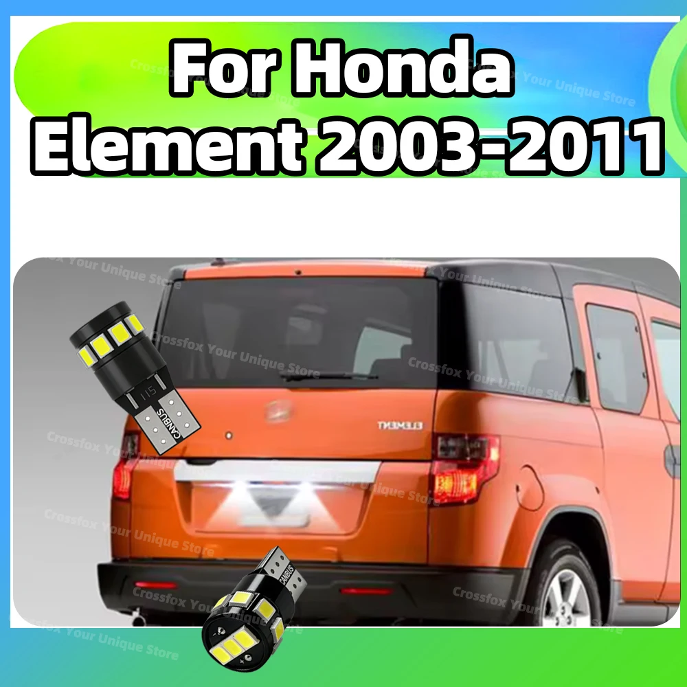 2 Lâmpadas LED para Placa de Licença 6000K W5W T10 168 192 para Honda Element 2003-2011 2004 2005 2006 2007 2008 2009 2010