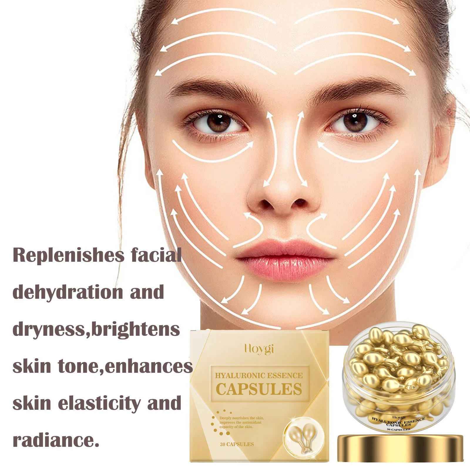 

30Pcs Hyaluronic Acid Face Care Capsules Serum Spot Acne Wrinkle Remover Firming Whitening Collagen Essence Skin Care New style