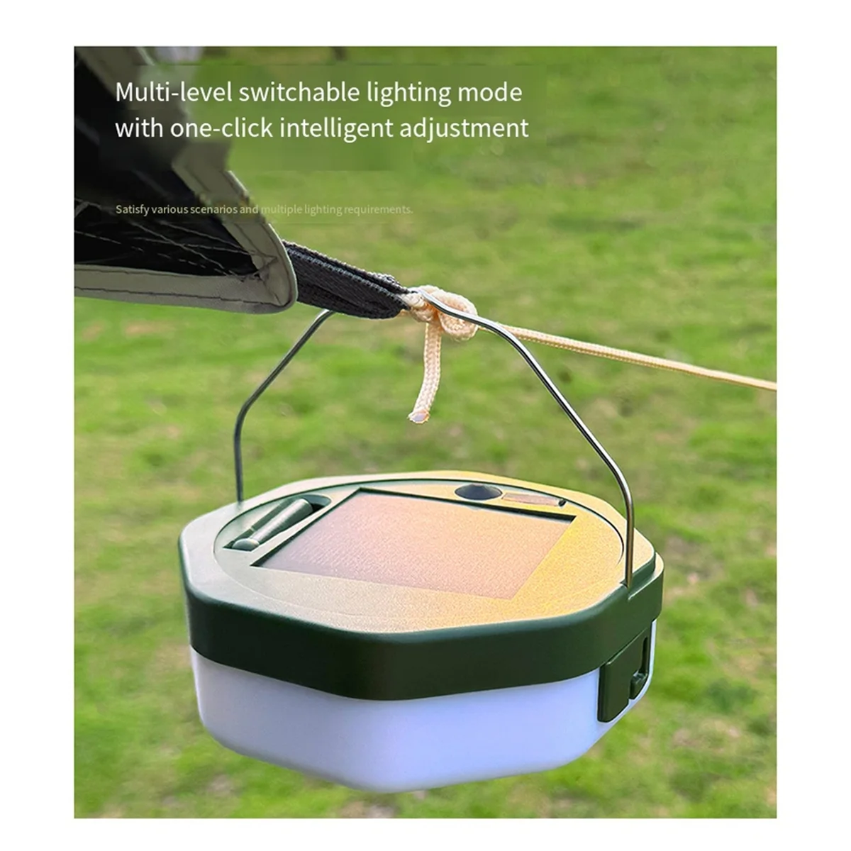 2525 + الشمسية التخييم خيمة خفيفة جو التحكم عن بعد ضوء الإضاءة شريط القياس تخزين التخييم مصباح لتهيئة الجو سلسلة