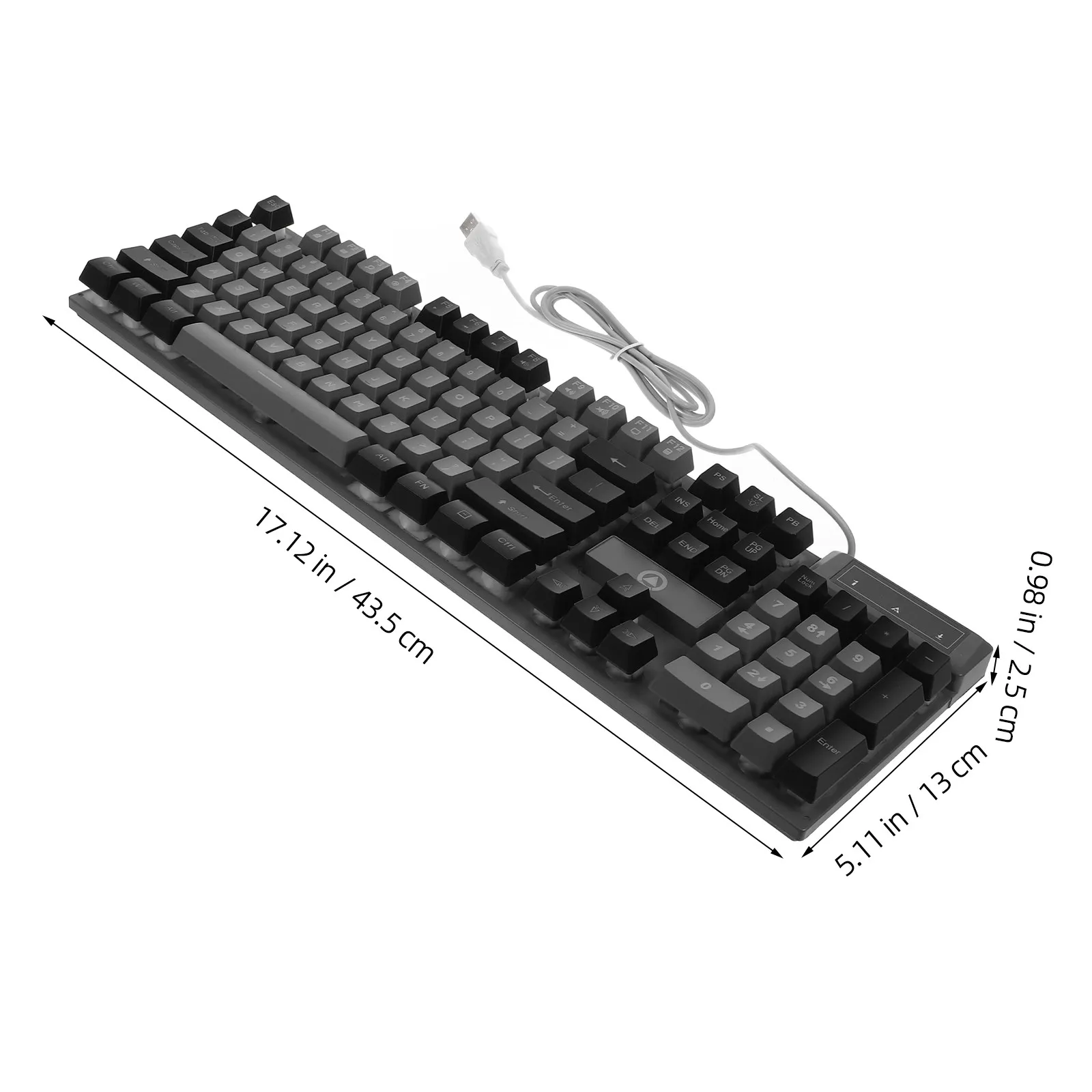 Rgb 104 Keys Full Size Gaming Keyboard Black Suspension Keycaps Backlit Mechanical Wired Keyboard for Accessories