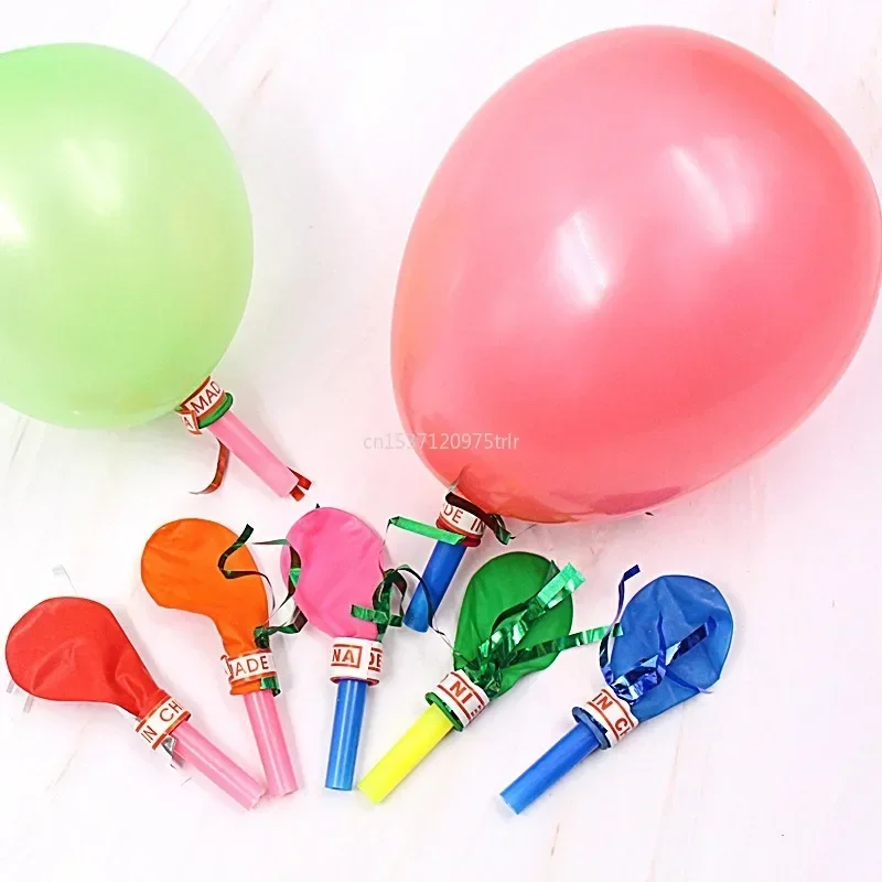 50Pc Gold Thread Balloon Whistle Kids Birthday Party Favor Pinata Filler Easter Children's Day Carnival Party Favor Decoration