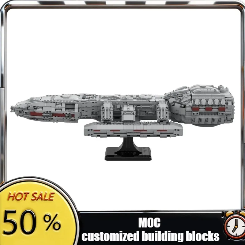 2222 pcs Gobricks MOC-154698 Battlestar Galactica Spacecraft Building Blocks Space Warship Bricks Model Toys Collection Gift