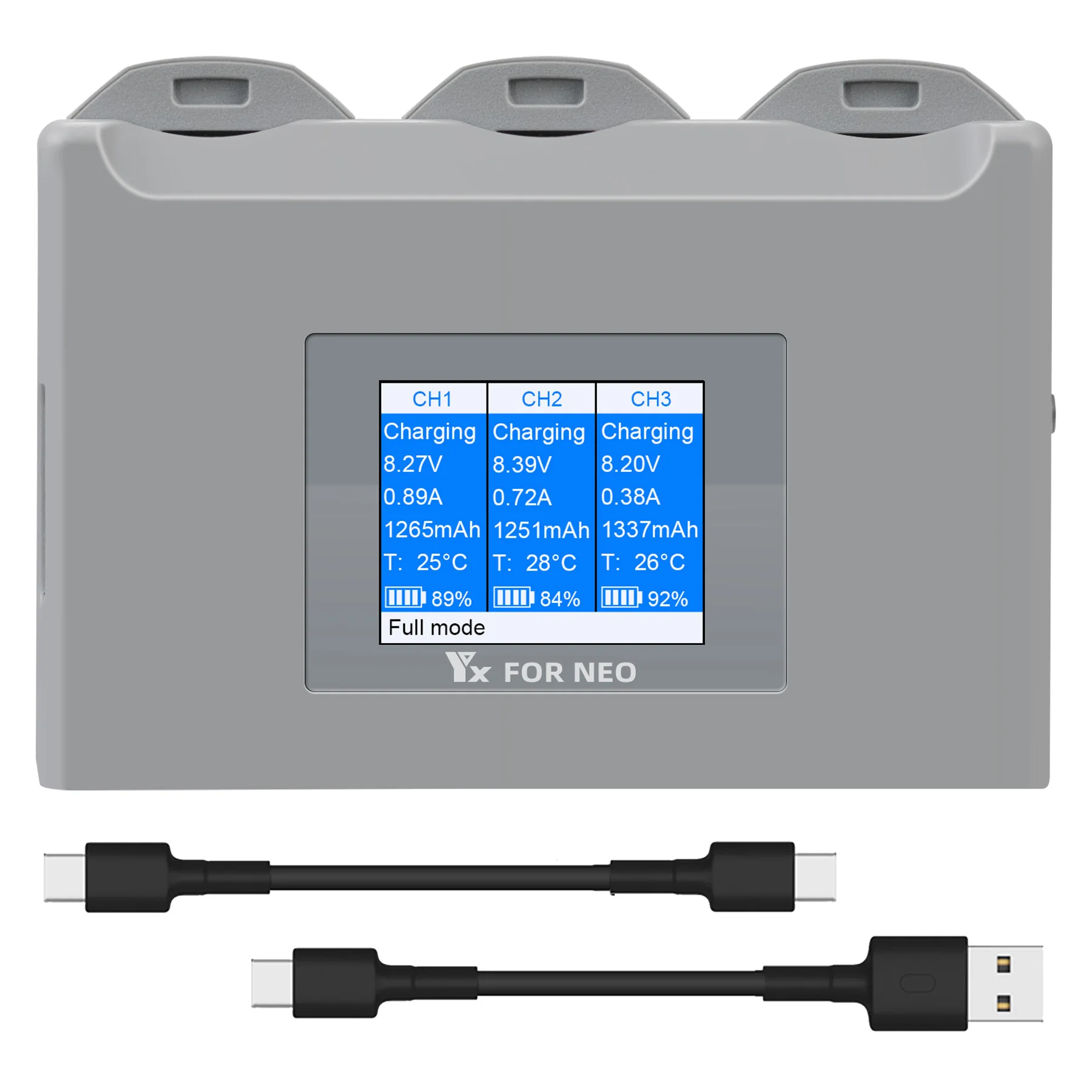 

Three-Way Charging Hub for DJI NEO Digital Color Charger Battery Manager Battery Maintenance Charge Case Station Drone Accessory