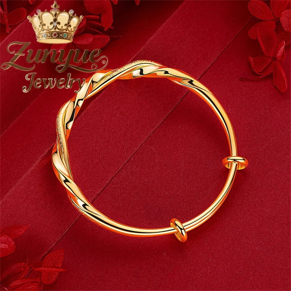

High-End Mobius Twist Pattern Sliding Sand Gold Bracelet Exudes A Sense Of Luxury Fashion Jewelry Exquisite Best Selling Charms