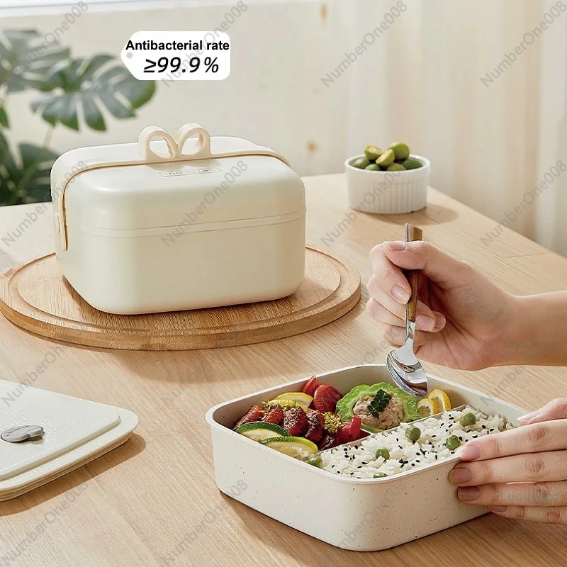 1.2L Electric Lunch Box Portable Water-free Heated Insulated Lunch Box Plug-in Heating Office Lunch Box Outdoors Food Heater