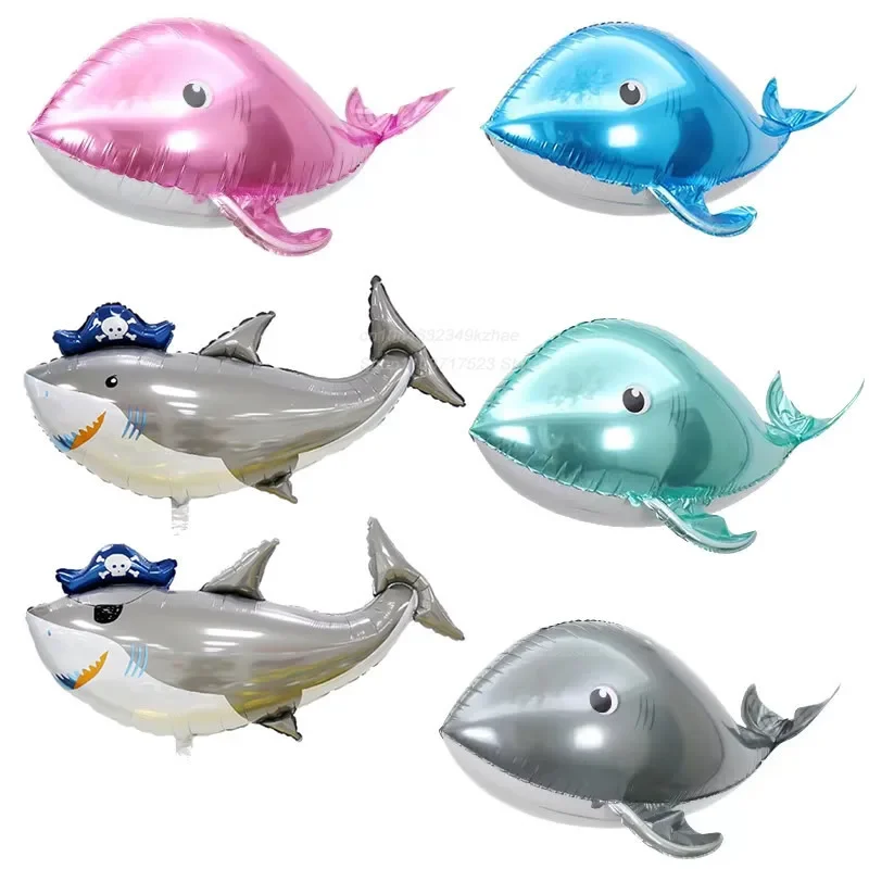 Whale Shape Giant Foil Balloons Birthday Party Baby Shower Decorations Kids Gift for Ocean Animal Under Sea Beach Theme Party