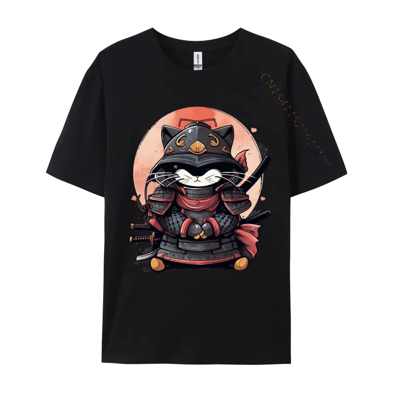 

Retro Japanese Cat Samurai Camisa Autumn Crew Neck Tops Shirts Group Top T-Shirts Cheap T-Shirts Wholesale