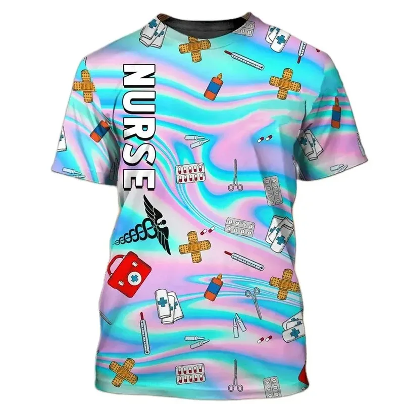 

Cosplay Nurse Doctor Graphic T Shirts CNA Gifts 3D Printed T Shirt For Women Clothes Fashion Medical Jersey Hero Profession Tops