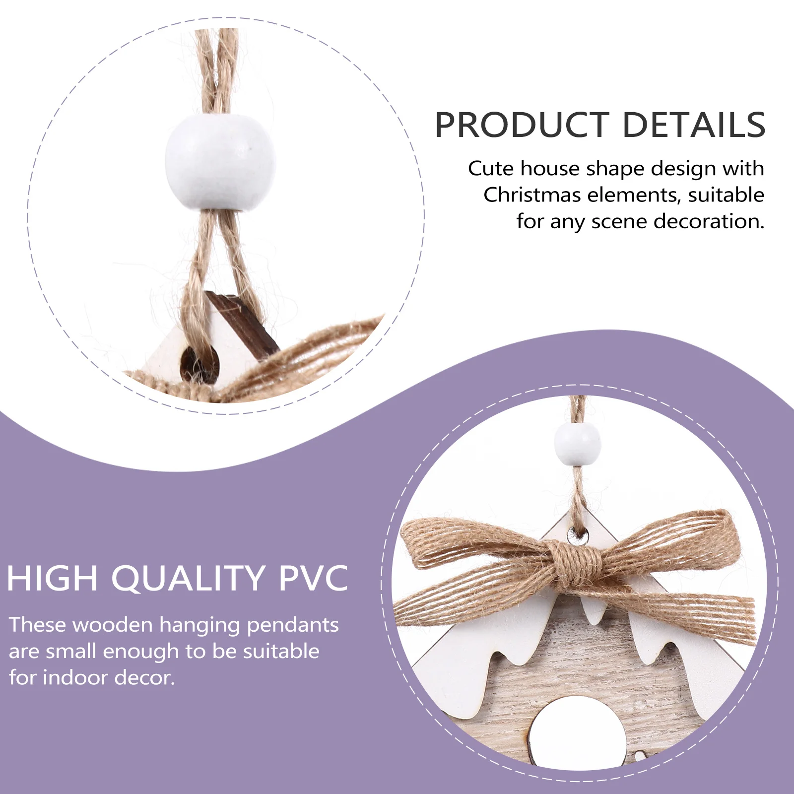 

Christmas Wooden Decoration Shaped Pendants Adorable Ornament for Home Office Cafe Festive Atmosphere Christmas Ornament