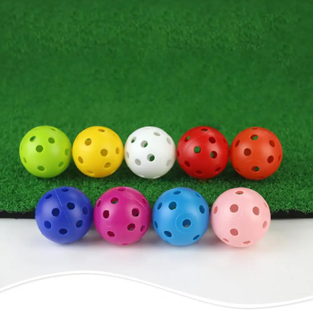 Simple Golf Practice Balls Solid Color Elastic Durable Perforated Have Hole Golf Training Aids  Golf Balls Reusable