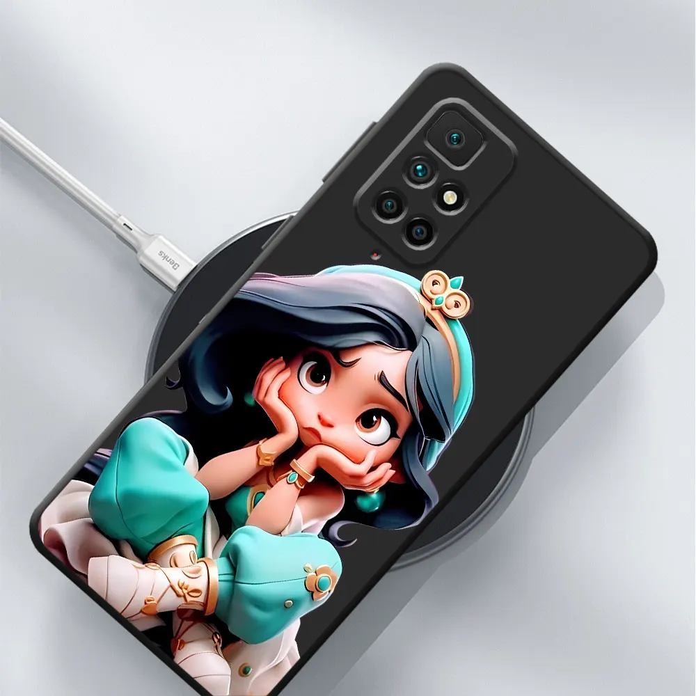 Disney Princess Jasmine Cover TPU Soft Case for Xiaomi Mi 11T 10T 12 12T Pro 11 Lite 5G A2 Lite 9 SE CC9 13 Ultra Note 10 9T