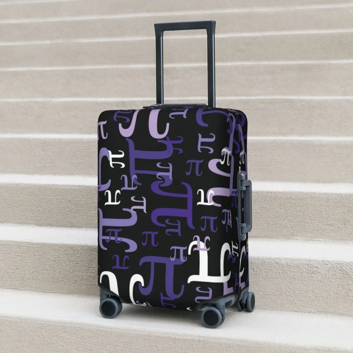 

Purple Math Print Suitcase Cover Vintage Teacher Elastic Cruise Trip Protection Luggage Case Holiday