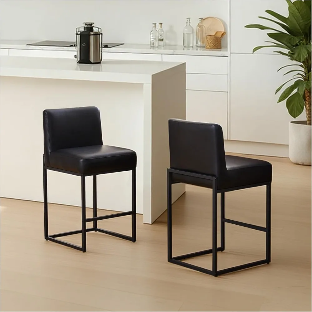 

Современный набор барных стульев из 2 шт., барные стулья по высоте, 26 кухонных барных стульев из искусственной кожи со спинками, барные стулья для Kitchen Isla