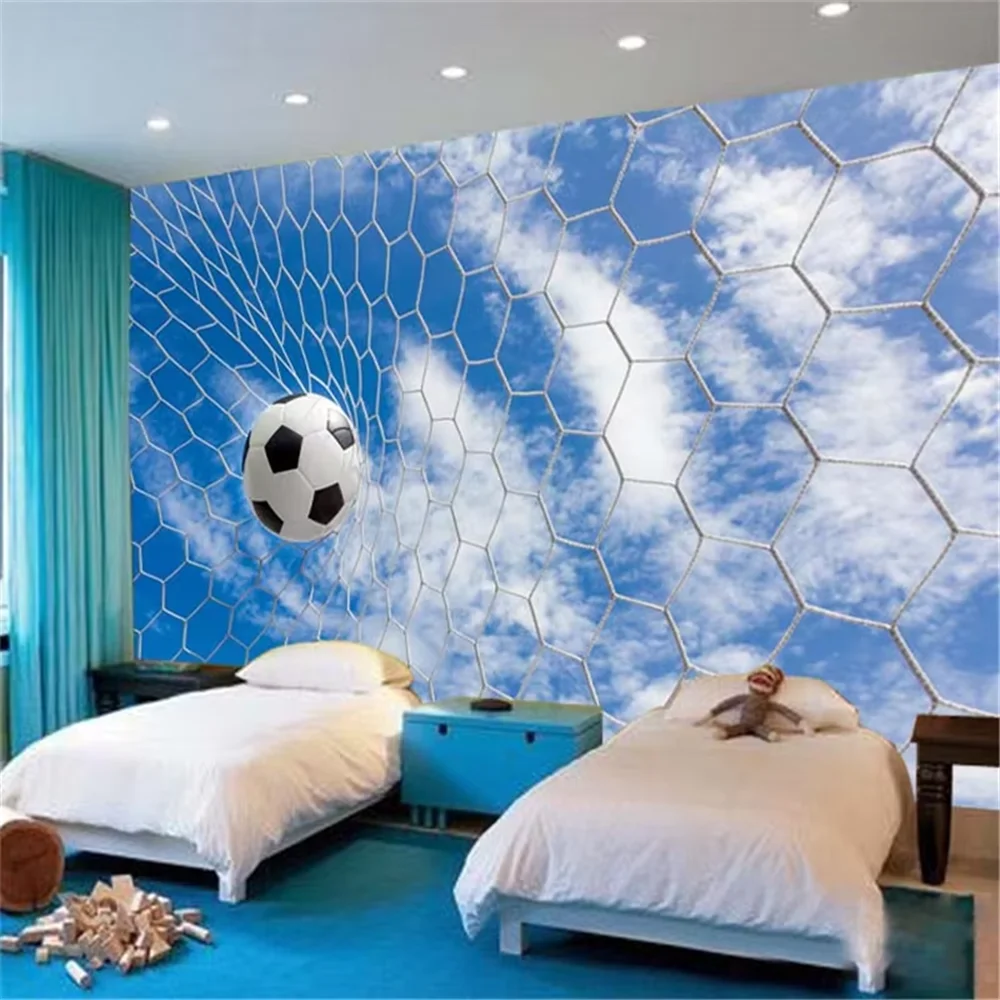 Custom Wholesale  photo mural football wallpaper murals sofa background soccer wall paper mural wallcoverings papel de parede