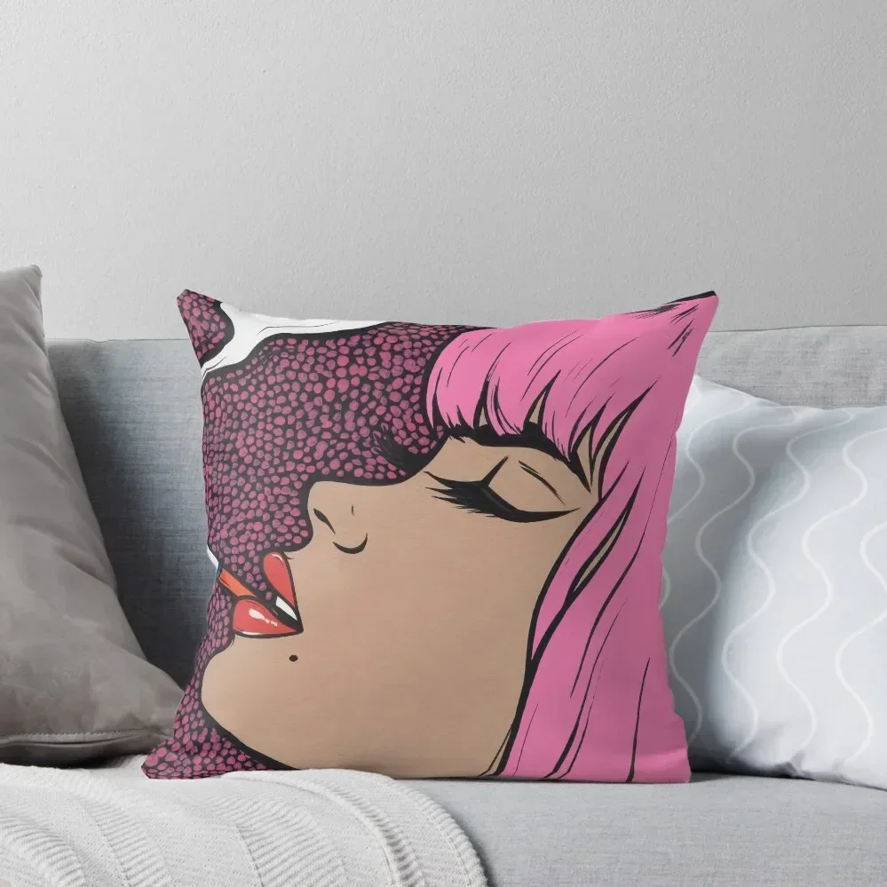 

Pink Smoking Comic Girl Throw Pillow Pillowcases Cusions Cover Cushion Child pillow