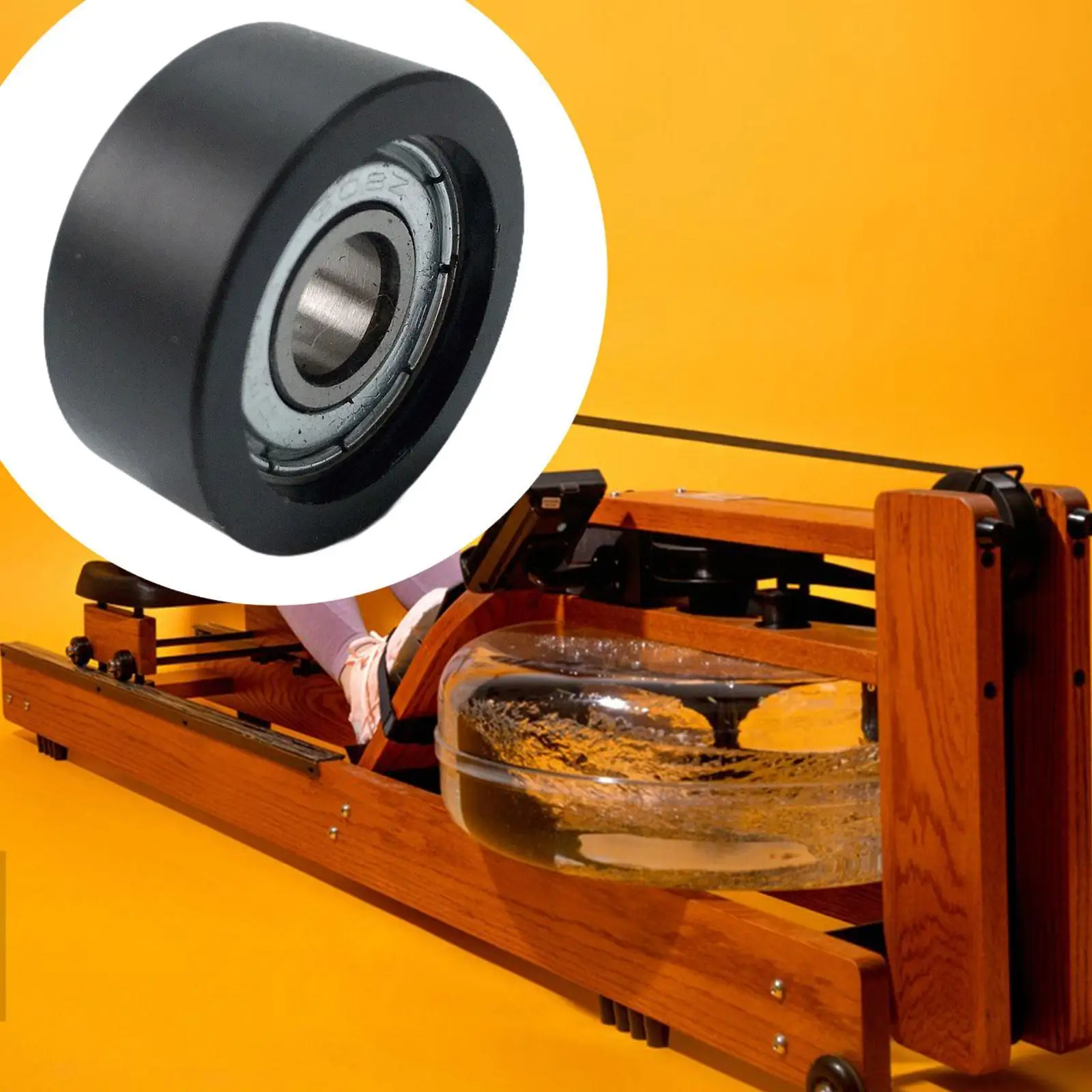 أسطوانة عجلة تحمل آلة التجديف سهلة التركيب، ملحقات معدات اللياقة البدنية البديلة لممارسة التمارين الرياضية في صالة الألعاب الرياضية