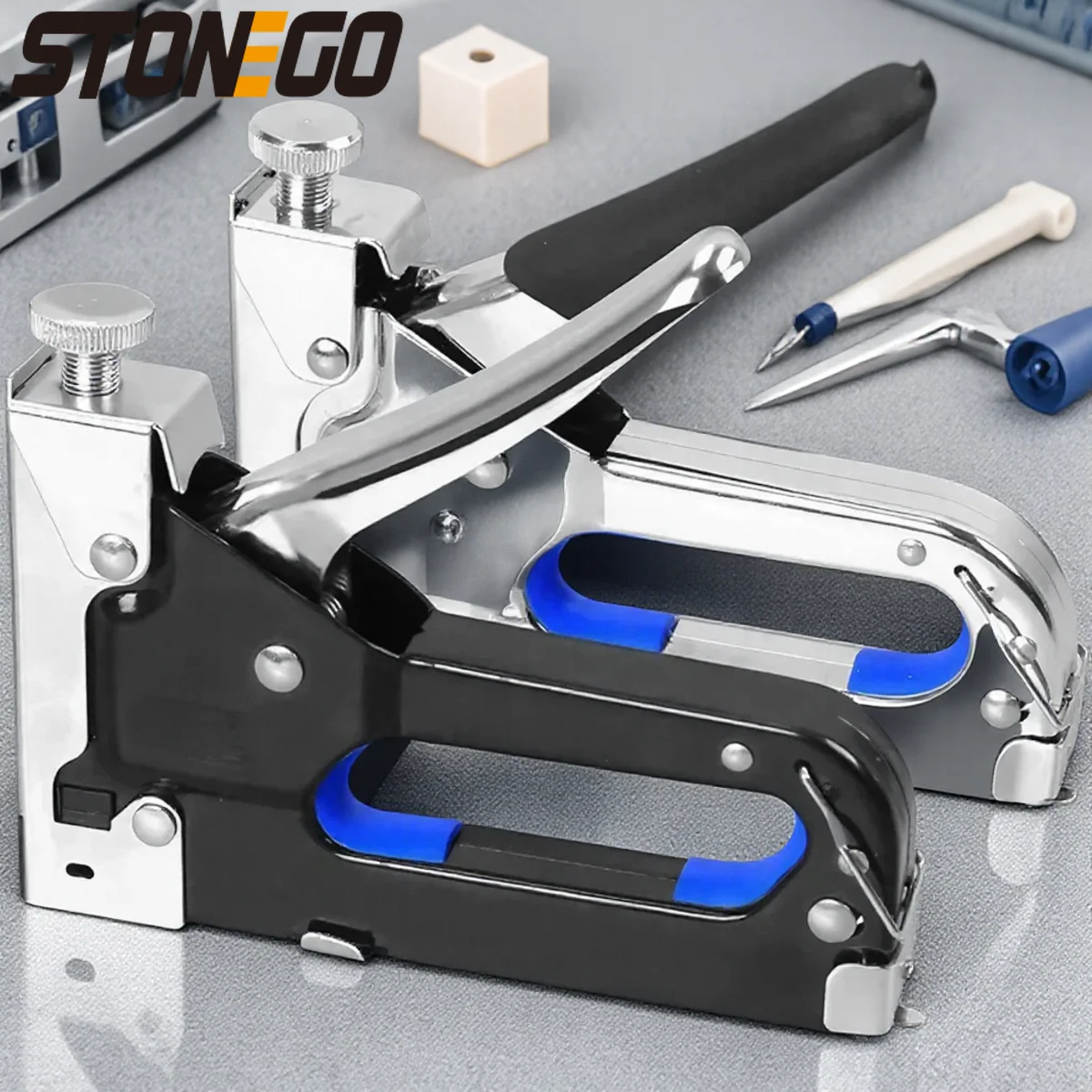 

3 in 1 Nail Gun for Woodworking Upholstery Home DIY Decorative Staples Manual Tool Kit Hand Tools Set for Carpentry