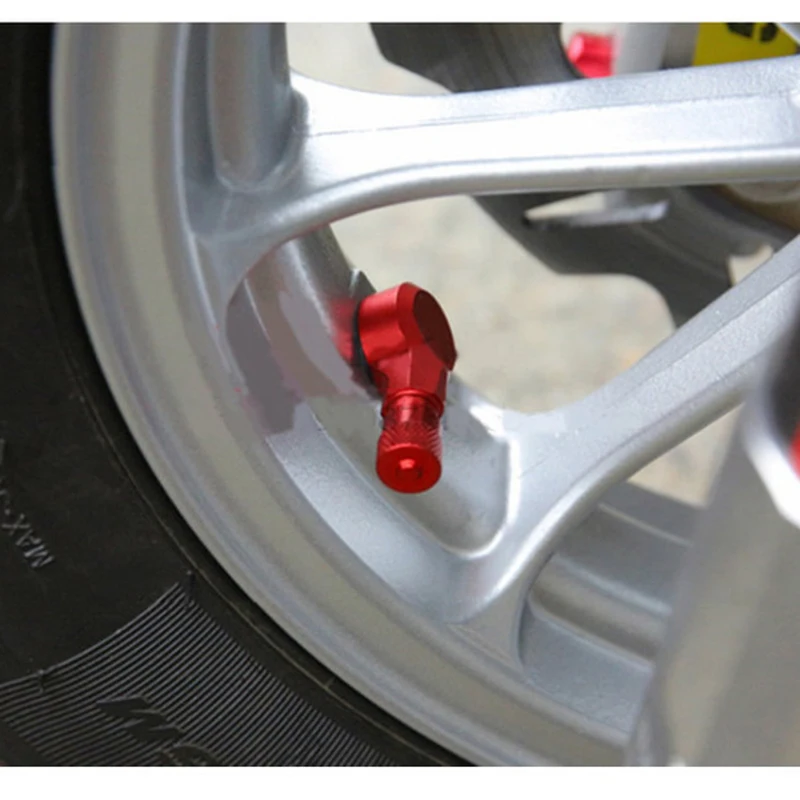 2pcs 90 Degree Angle Aluminum Alloy Valve Stem Motorcycle Wheel Tire Tubeless Valve Stems For Rim Wheel Parts CNC Motorcycle Rim