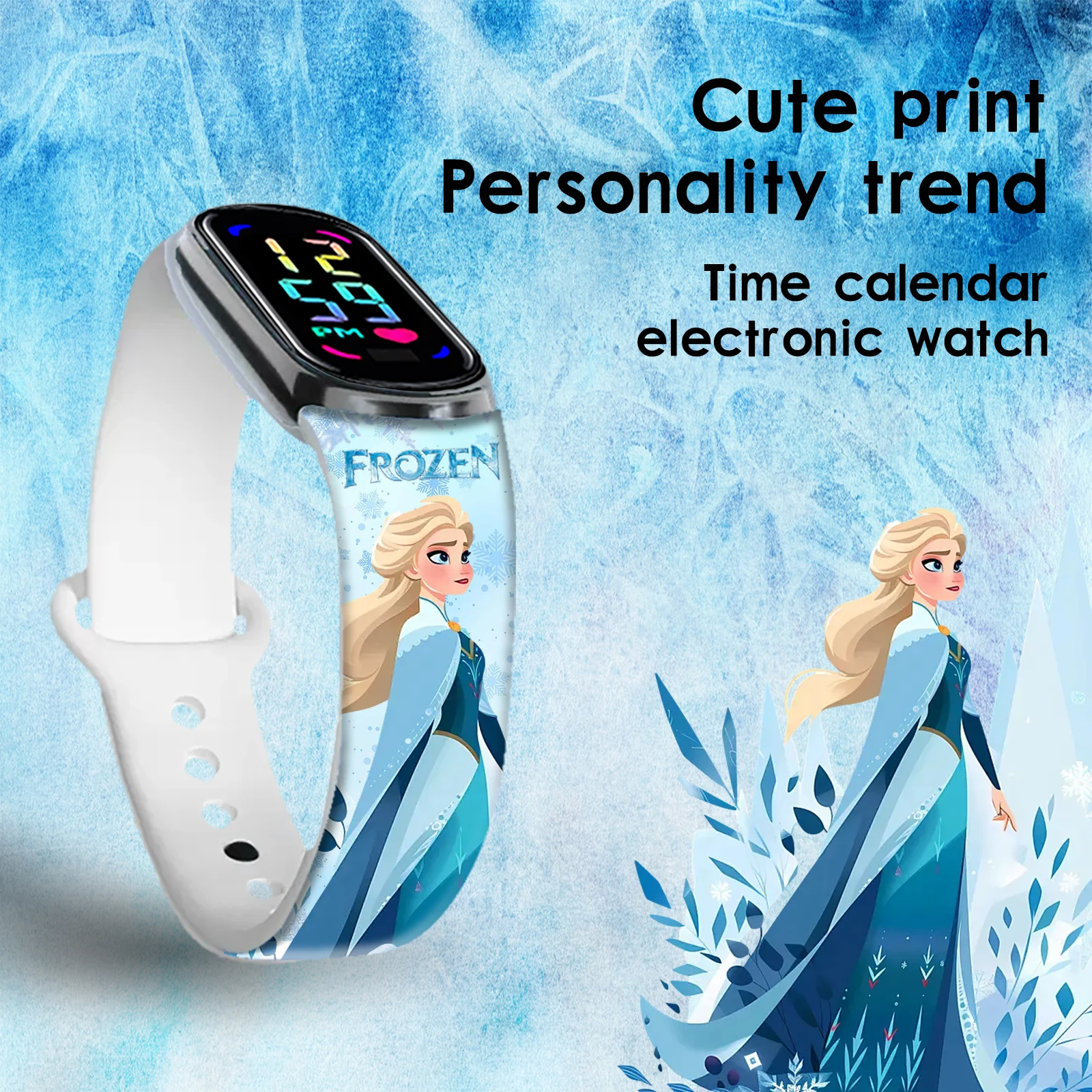 Disney Frozen Digital Kids\' Watches Anime Figures LED Luminous Watch Touch Waterproof Electronic Sports Watch Kids Birthday Gift