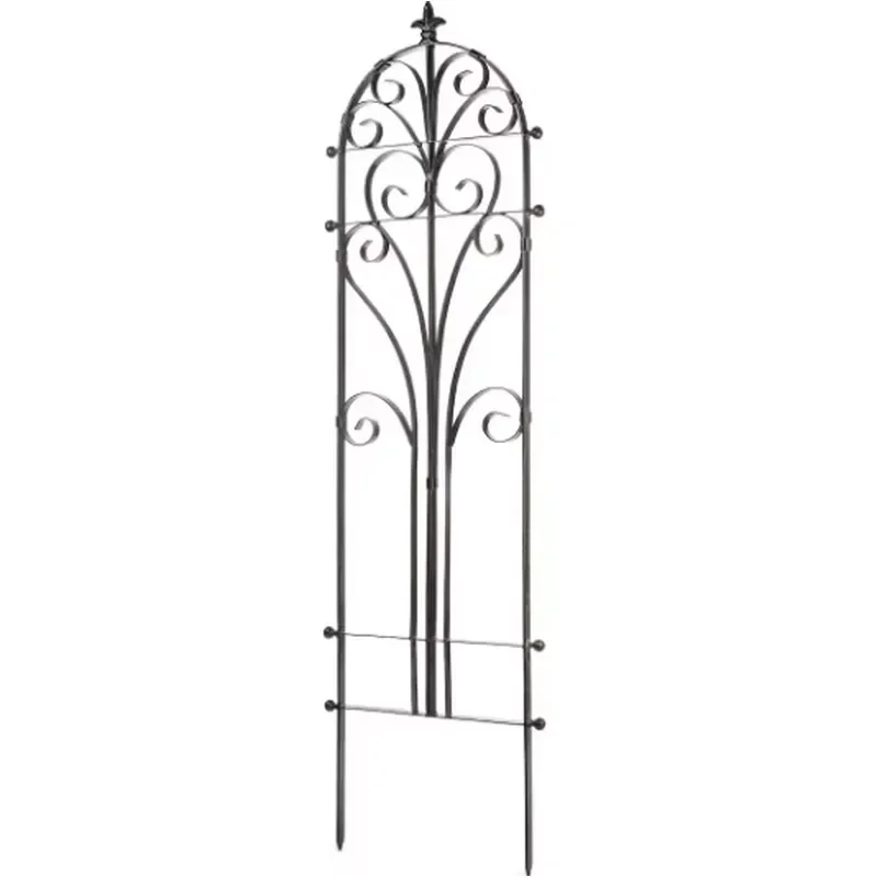 Powder Coated Ornamental Iron Works Metal Garden Trellis Backyard Decor