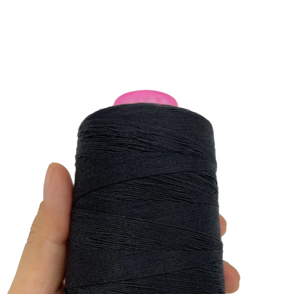 Hilo de coser grueso negro 100% poliéster para hacer pelucas, coser trenzas, hilo para extensiones de cabello para mujer 5