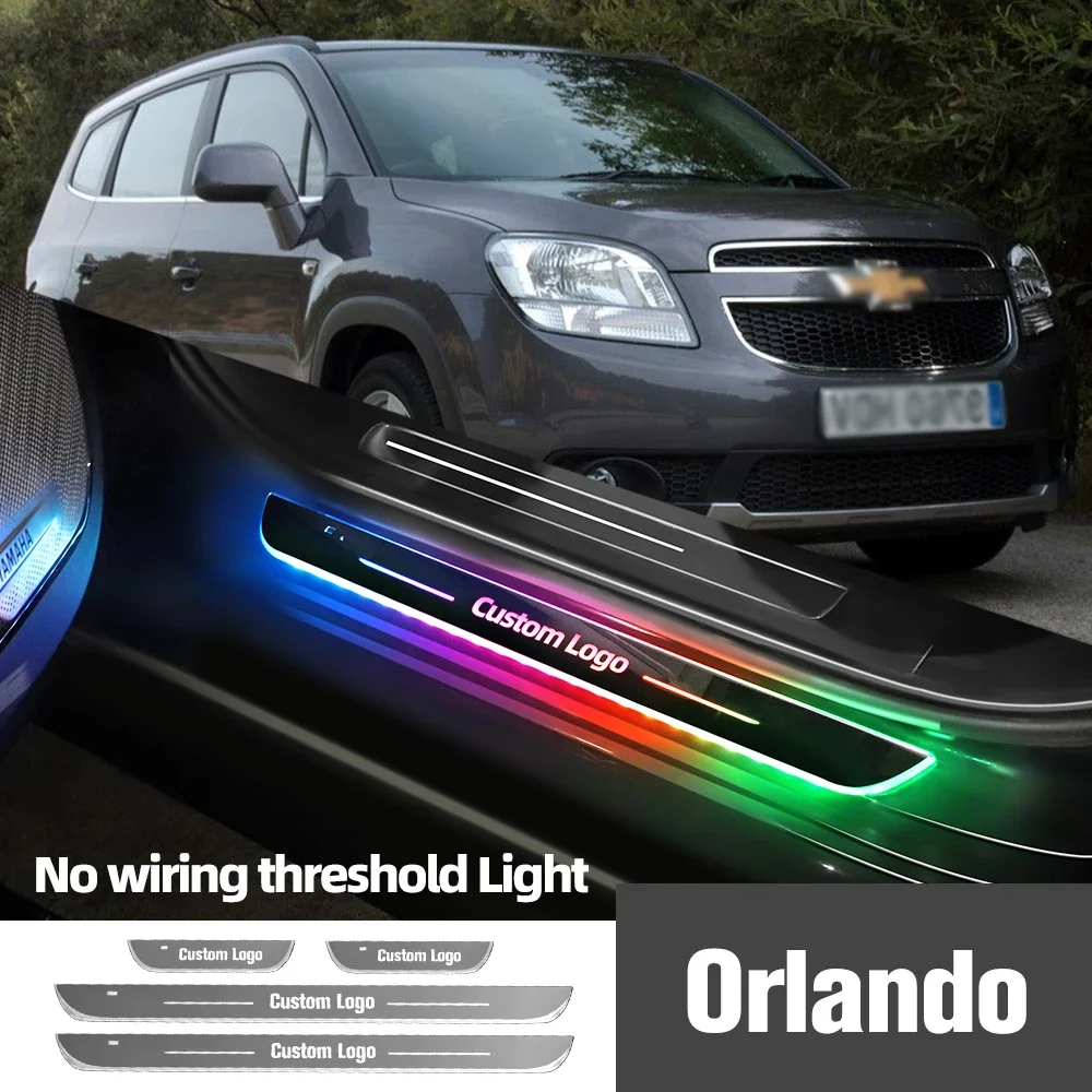 

For Chevrolet Orlando 2010-2018 2014 2016 2017 Car Door Sill Light Customized Logo LED Welcome Threshold Pedal Lamp Accessories