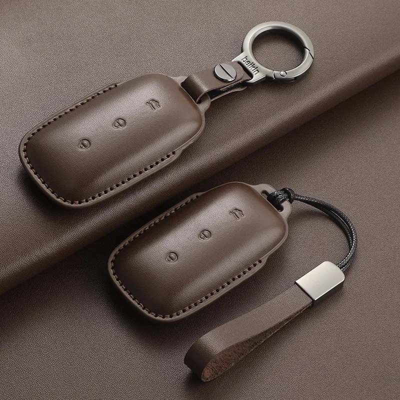 

Car Remote Key Case Cover for Geely Galaxy L7 2023 L6 MAX 1.5T Plus AIR PRO Leather Auto Key Protector Fob Shell Keychain