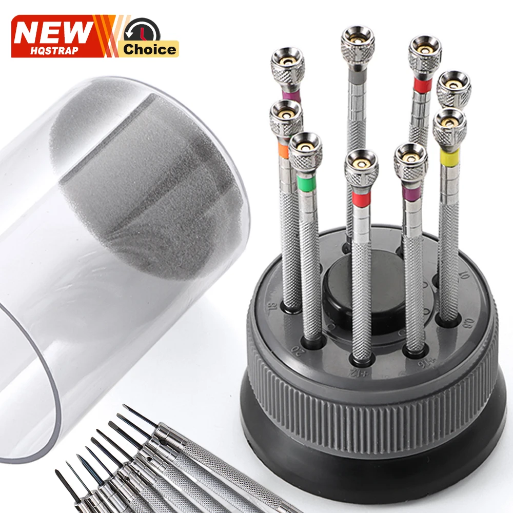 9pcs Stainless Steel Precision Screwdriver Set Watch Repair Tool Kit for Watchmaker Watch Glasses Flat Blade Assort Slotted Tool