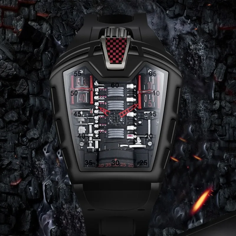 

Fashion Sport Watches for Men Hollow Silicone Design Luxury Unique Casual Irregular Shape Quartz Men Watches Stylish Gift Clock