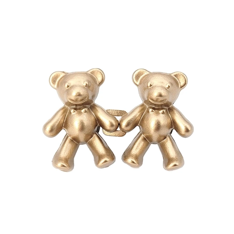 2 pçs destacável urso de metal apertar o botão da cintura para as mulheres saia calça jeans ajustável clipe de cintura pinos de metal
