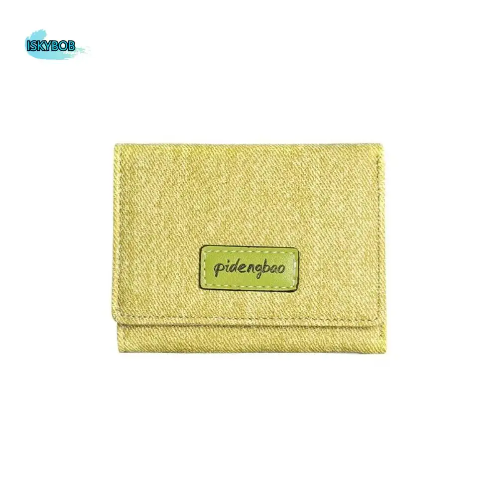 Effen kleur Korte portemonnee Handheld Koreaanse stijl Drievoudige portemonnee Beschermhoes Multi-kaartsleuf PU lederen kaarthouder Reizen