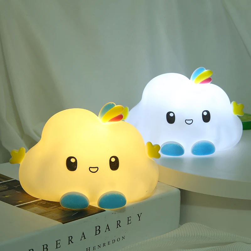 Creative festive decor ambiance light desktop decoration Cloud nightlight Bedroom bed light with sleeping light cartoon nightlig