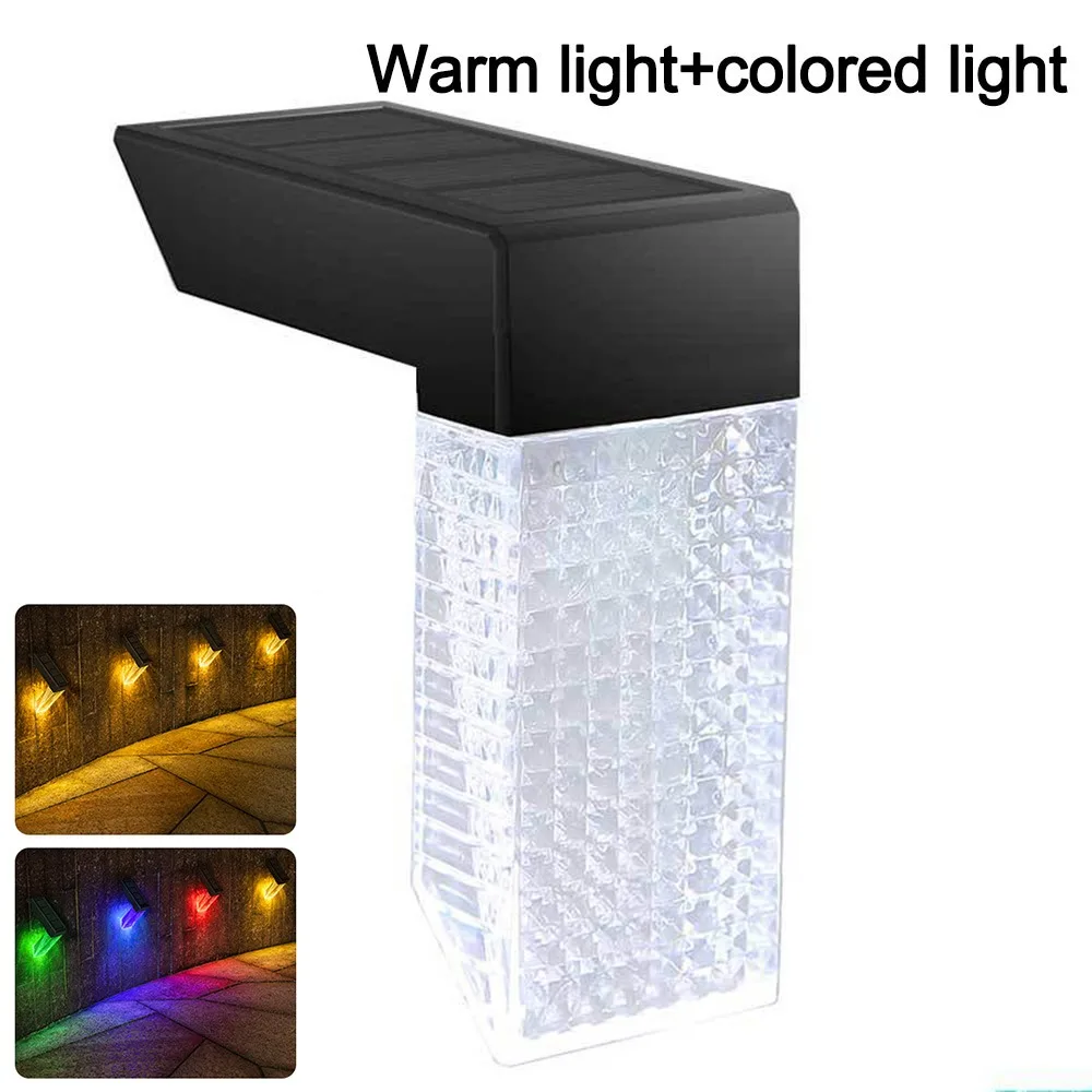 New LED Solar Deck Light Wireless Installation Color Changing Solar Wall Lamp IP65 Waterproof Solar Step Light Garden Decoration