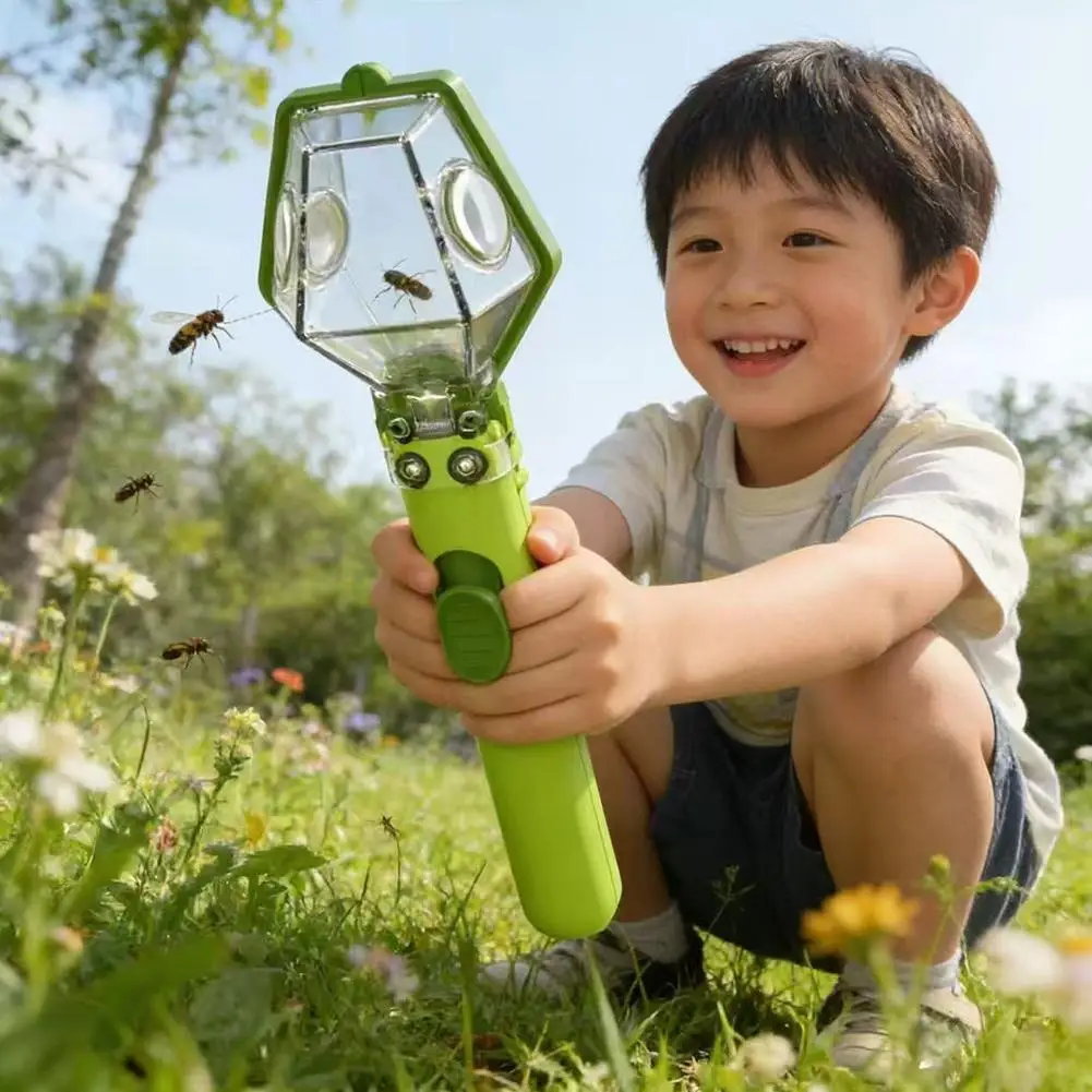 New Explorer Insect Catcher Toy For Kids Push Type Handheld Insect Trap Outdoor Educational Interactive Bug Observer Gadget