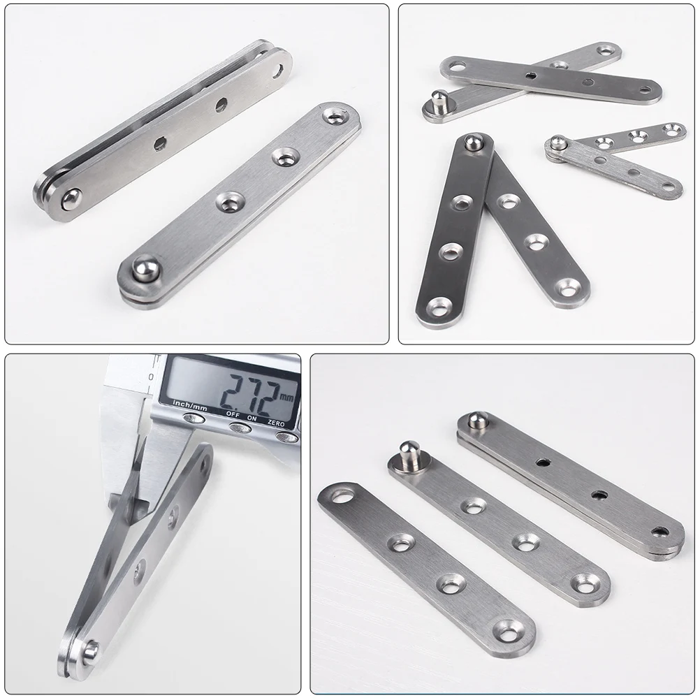 

6pcs Hidden Door Hinges Stainless Steel 360 -down Spindle Durable Furniture Cabinet Hardware Small Size