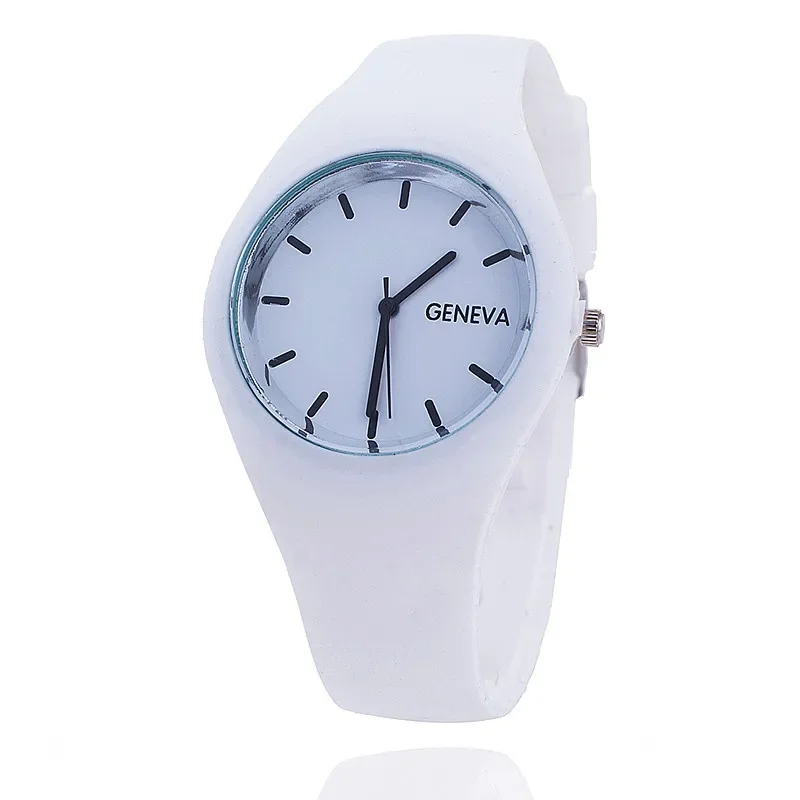 2020 Geneva Women Sport Watches Cream Color Ultra-thin Fashion Gift Silicone Strap Leisure Watch Women Women\'s Jelly Watches