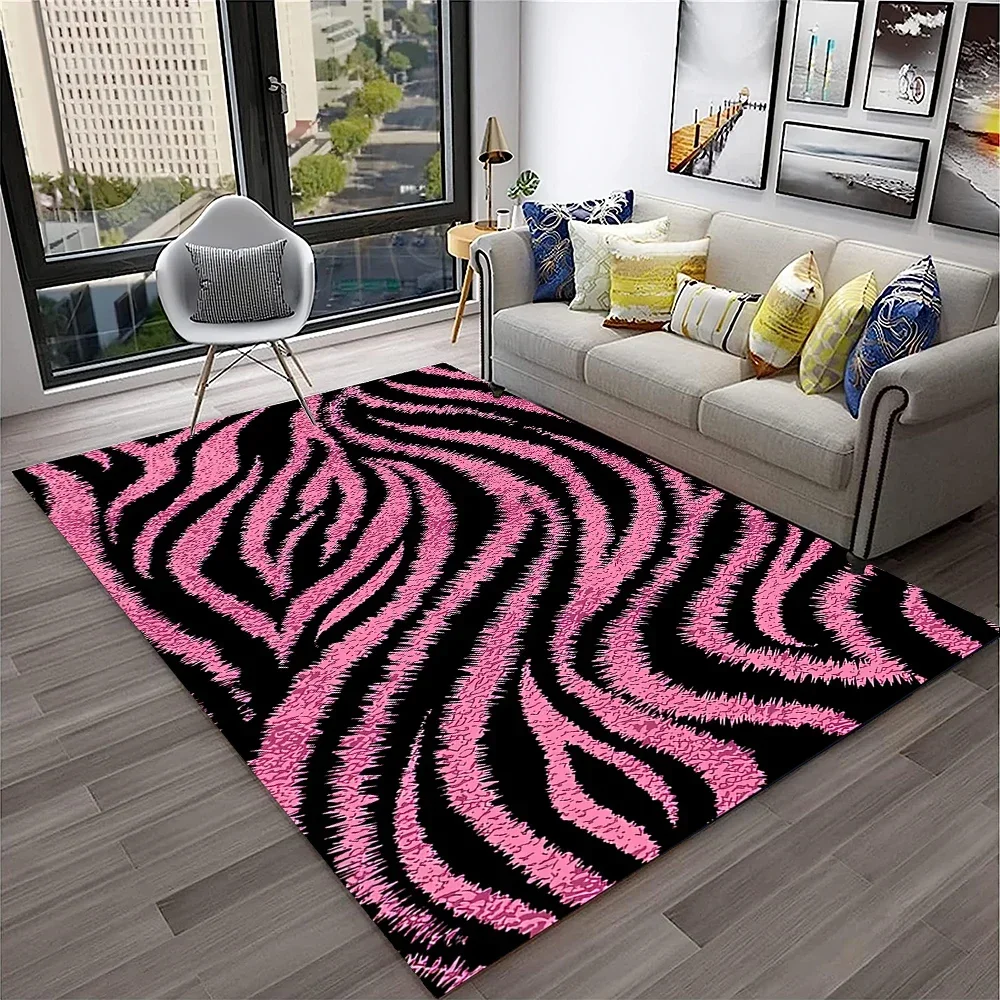 VIKAMA Zebra Striped Carpet Is Soft Comfortable Quiet Bedroom Living Room Storage Room Sofa Bedside Decoration Home Decoration