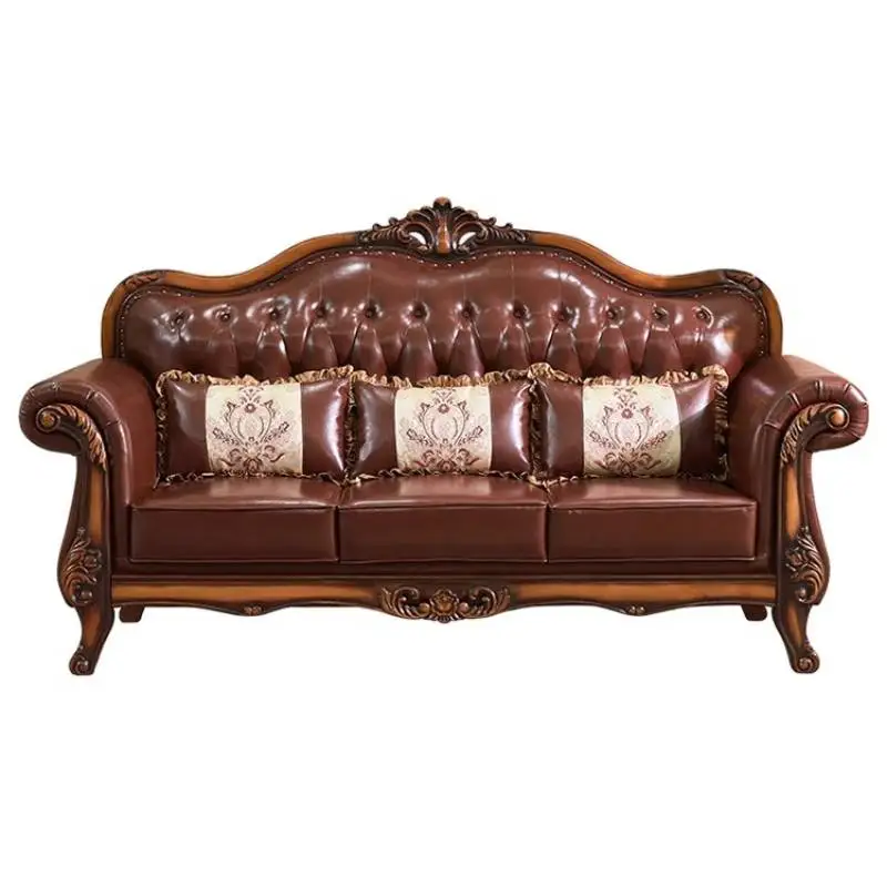 European Antique Living Room Sofas Brown Dark Apartments Luxury Living Room Sofas Couch Modern Divano Soggiorno Furniture Home